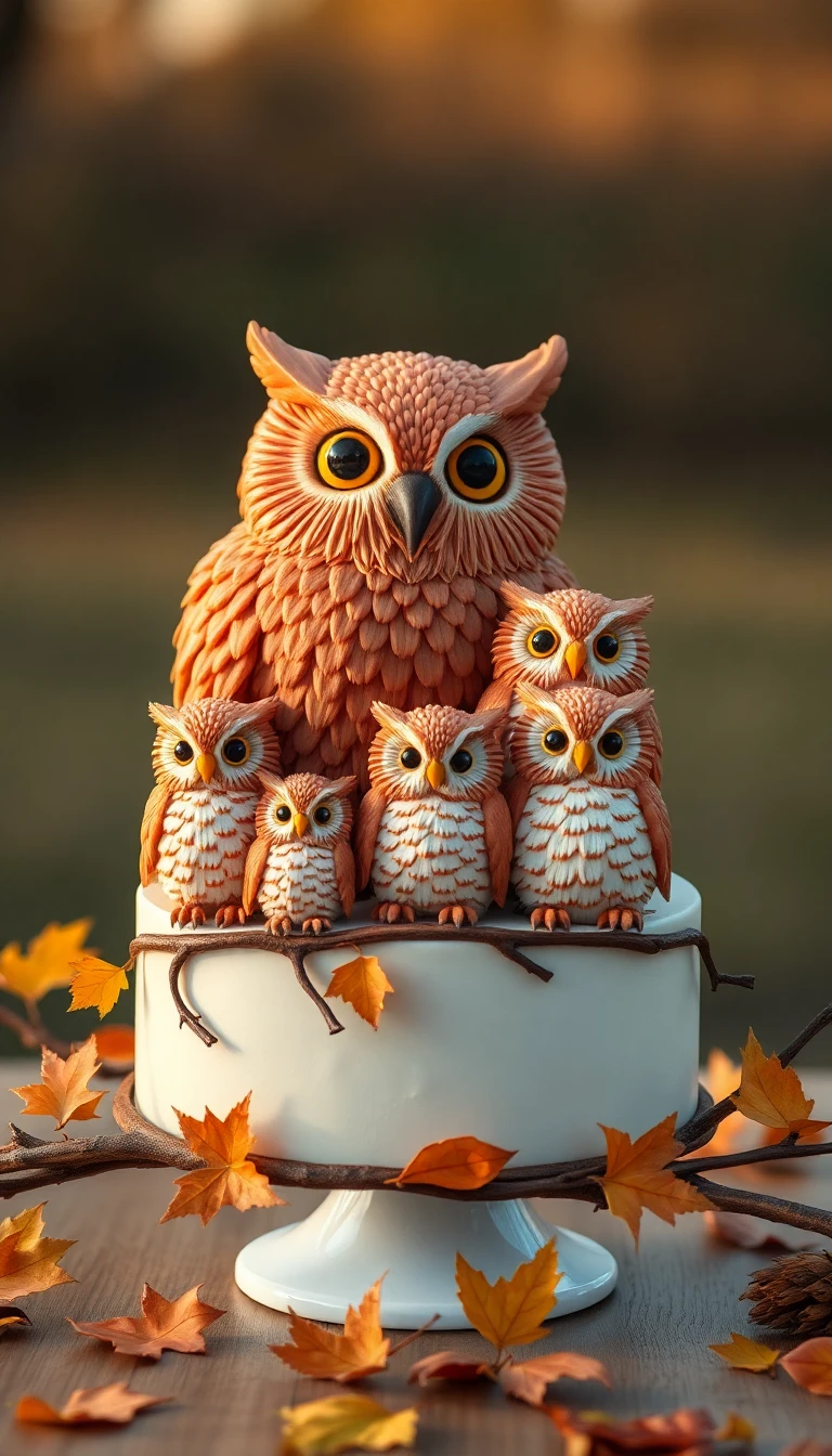 Owl Family cake Owl Family Cake