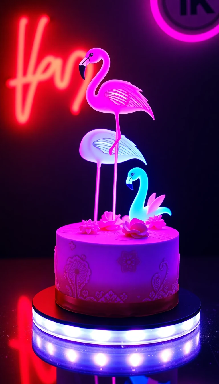 Neon Flamingo Cake Neon Flamingo Cake