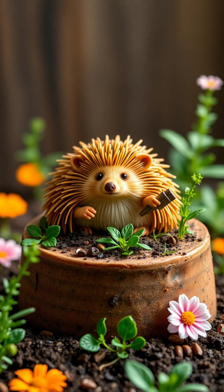 Gardener Hedgehog Cake Gardener Hedgehog Cake