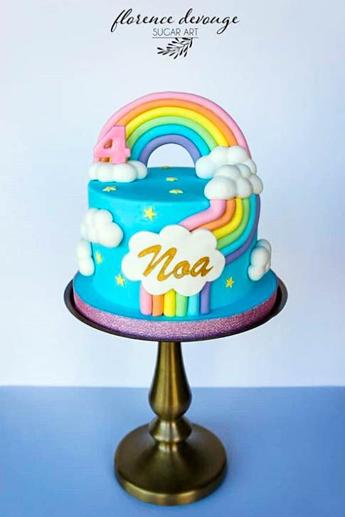 Cascading Rainbow Cake