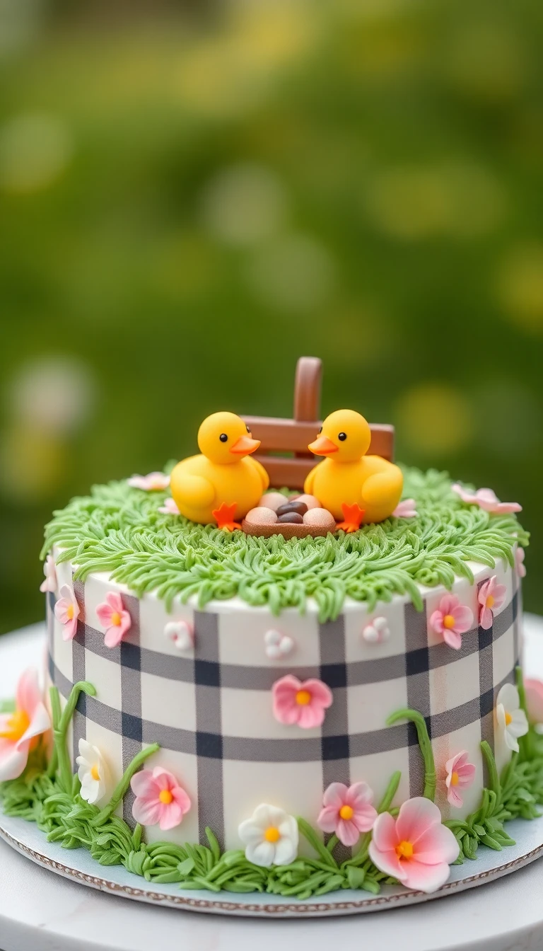Duck family Picnic Cake1.webp