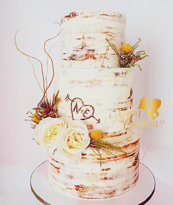 Forever In Love Semi-Naked wedding Cake