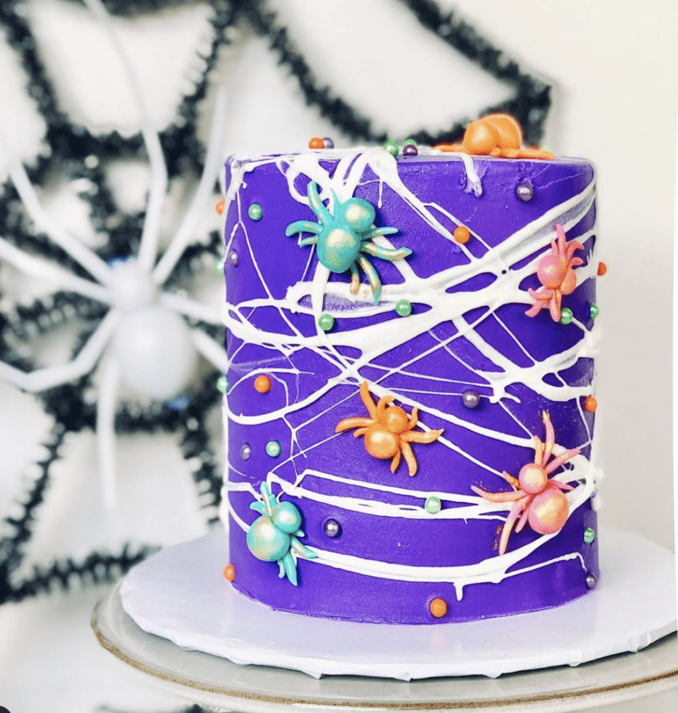 Halloween Spider Webbed Cake