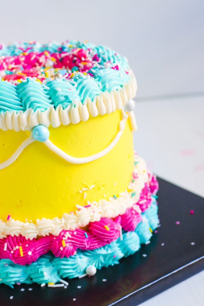 Side View of Colorful Vintage Stylish Cake