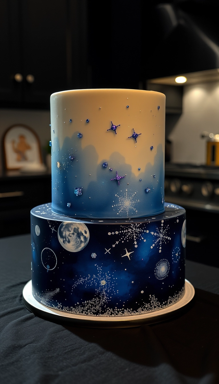 midnight galaxy cake