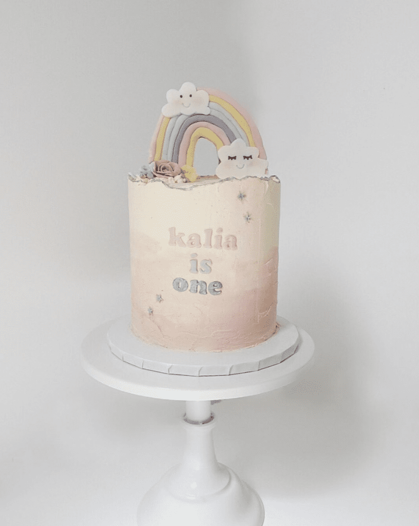 rainbow First Birthday Cake