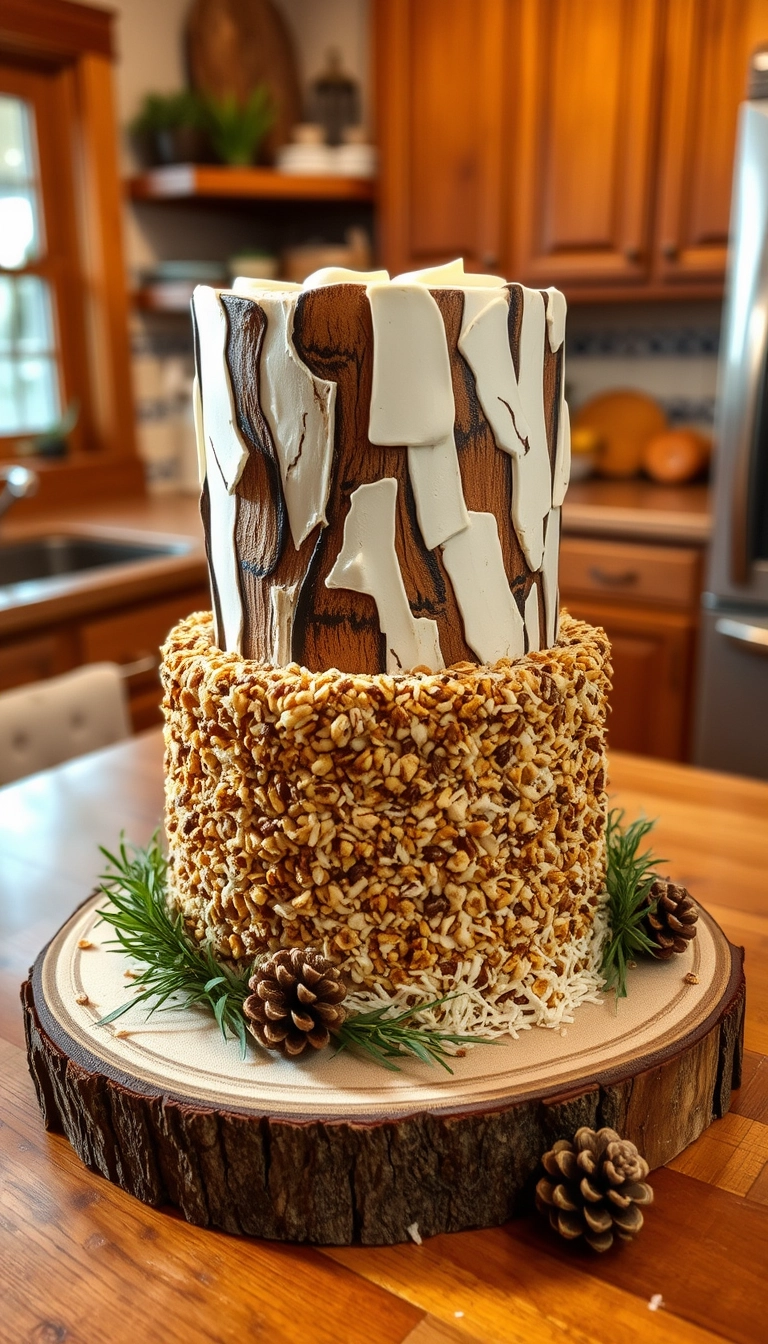rustic woodland cake