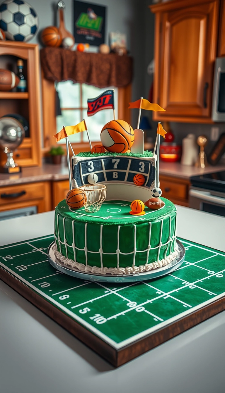 sports fanatic cake