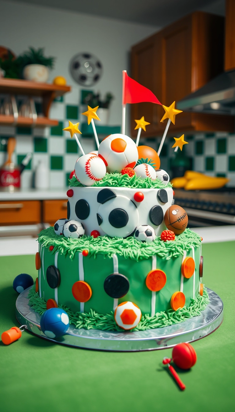 sports theme cake