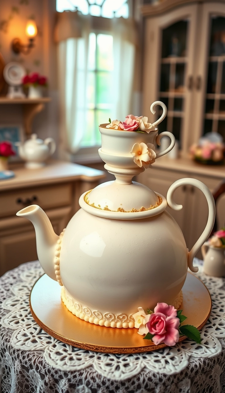 vintage tea party cake