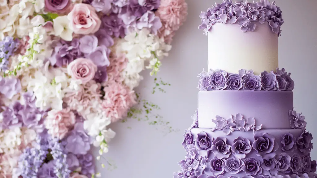 A stunning purple-themed wedding cake that captures elegance, versatility, and personal charm.