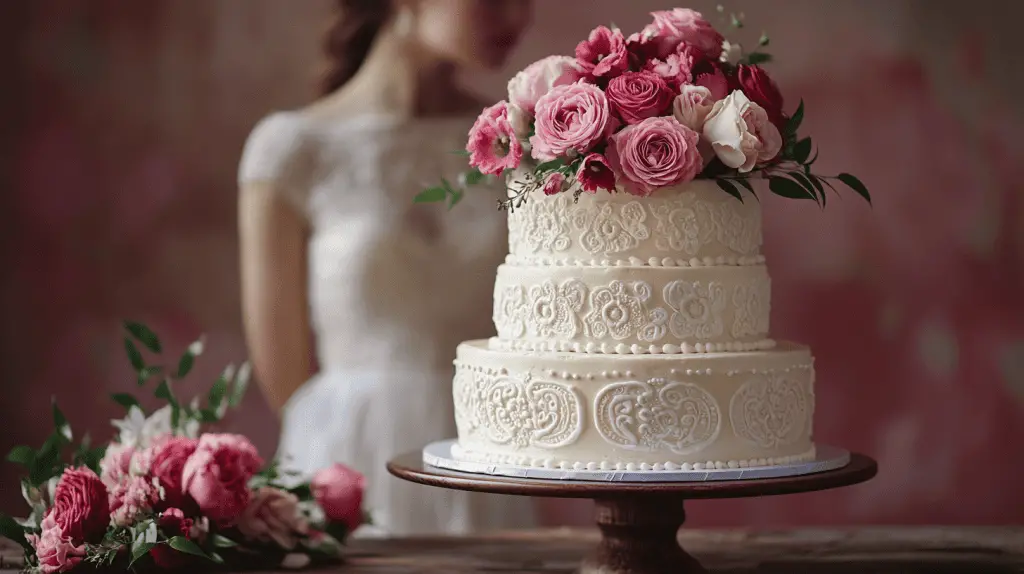 A minimalist Mexican wedding cake with a focus on simplicity and elegance.