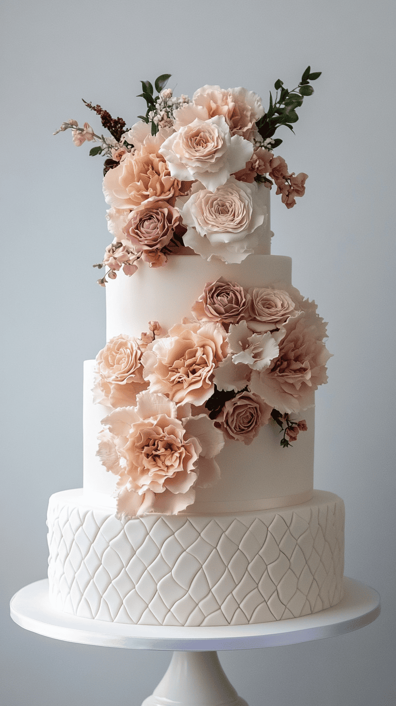 A minimalist Mexican wedding cake with a focus on simplicity and elegance.