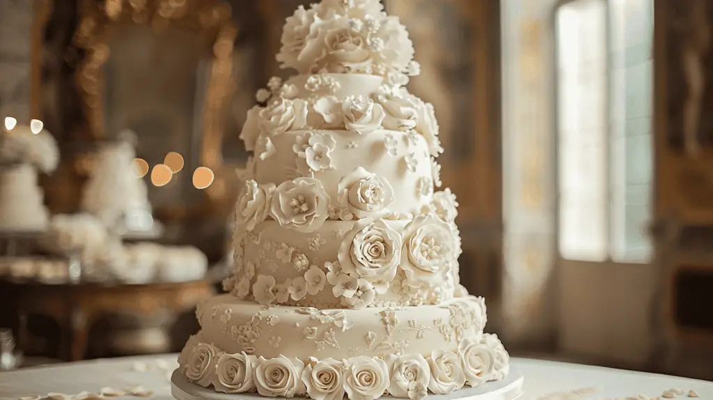Italian wedding cake on display