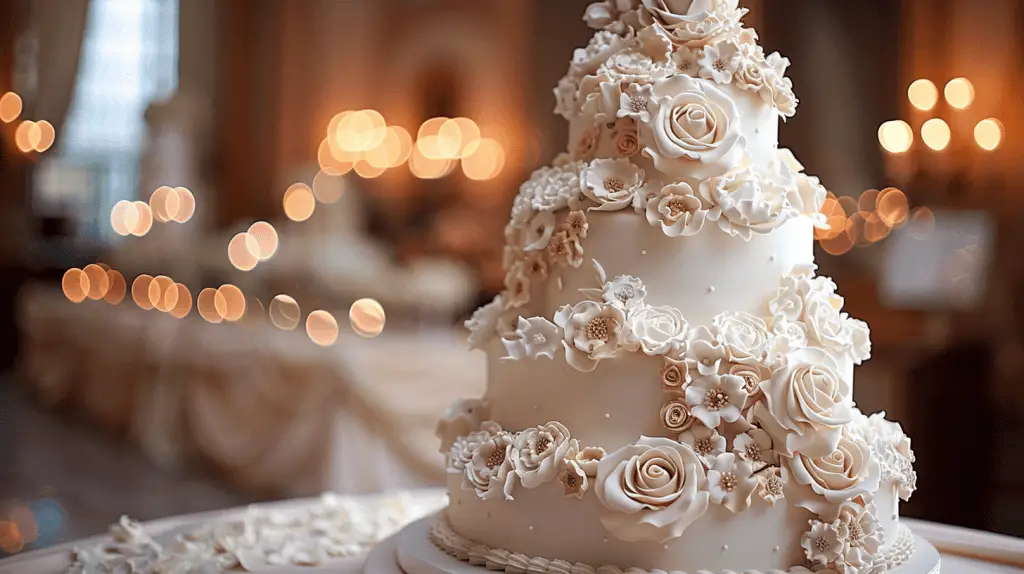 Italian wedding cake on display